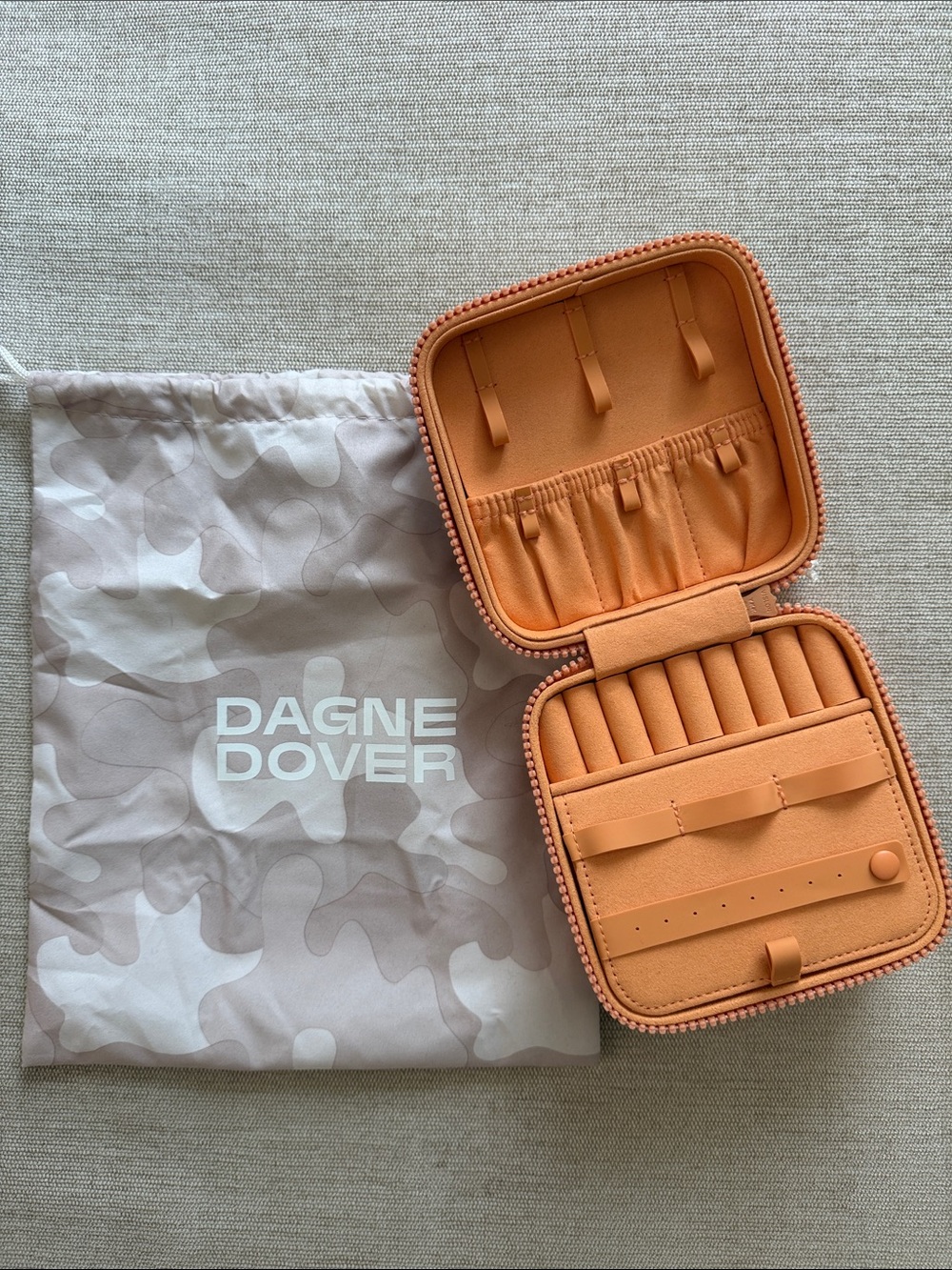 Dagne Dover Frankie Jewelry Case Large Pomelo Peach Orange Travel
